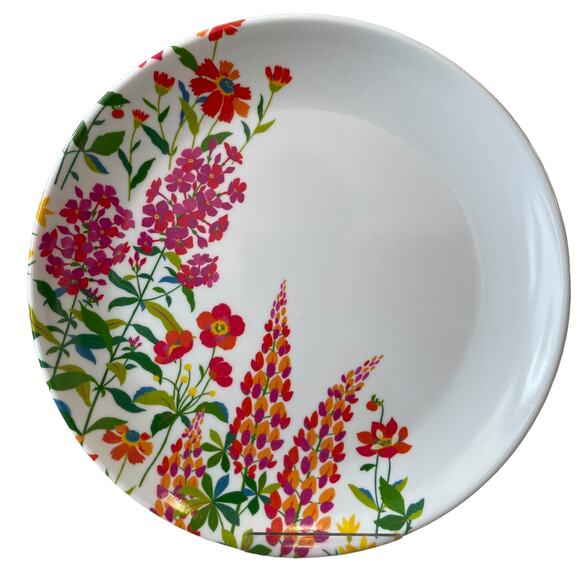 LAURA ASHLEY Melamine Pop of Color Spring Floral 8" Appetizer Plate Set of 4 NEW - Picture 3 of 10